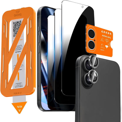 Sichtschutzfolie iPhone 17 mit Kameraschutz, 25° Anti-Spy