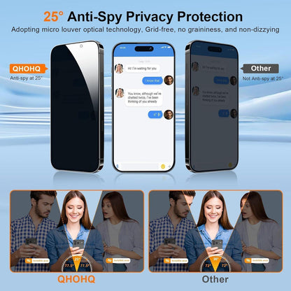 Sichtschutzfolie iPhone 17 mit Kameraschutz, 25° Anti-Spy