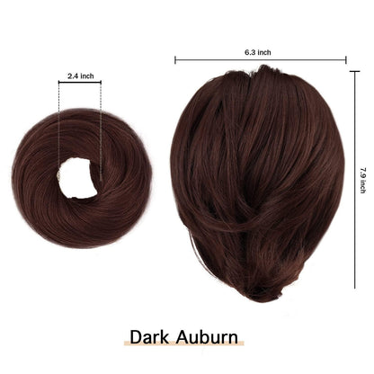 Haarteil Dutt Pferdeschwanz kurz, Dark Auburn 20cm