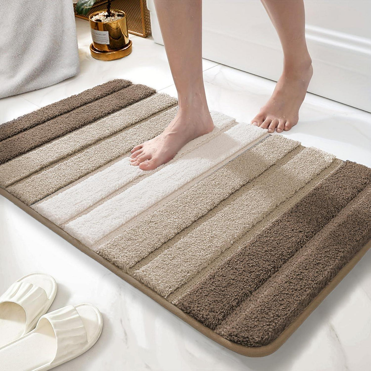 Mikrofaser Badematte super saugfähig 60x120 cm Champagner