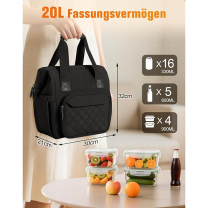 Kühltasche 20L – Wasserdichte Lunchtasche mit Fächern & Gurt