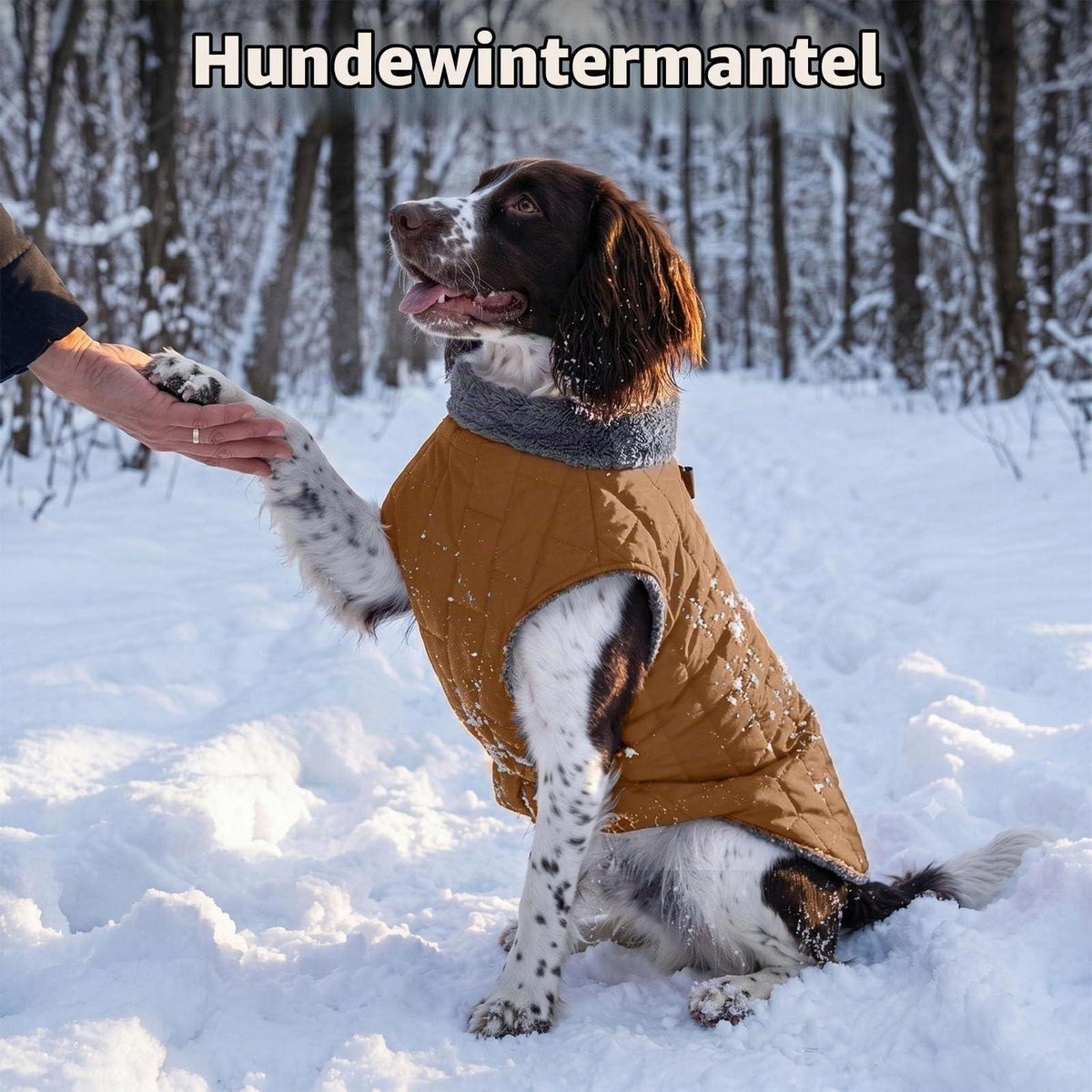 Warmer Fleece Hundemantel mit Geschirr & D-Ring – Winterjacke XS