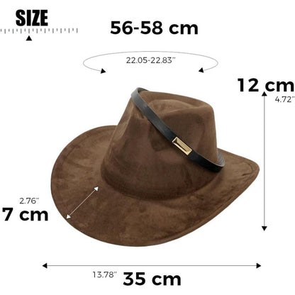 Cowboyhut Damen Herren - Westernhut mit Seildeko in Lederoptik