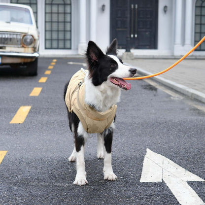 Hundejacke mit Geschirr, Fleecegefüttert, Wintermantel XS Khaki
