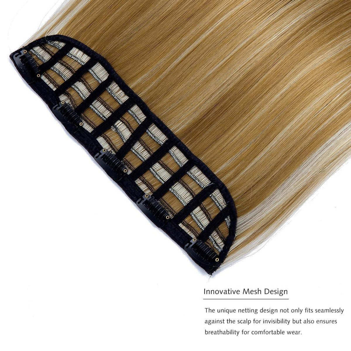 Haarverlängerung Clip-in Gerade Synthetik 40cm Dunkelblond/Blond