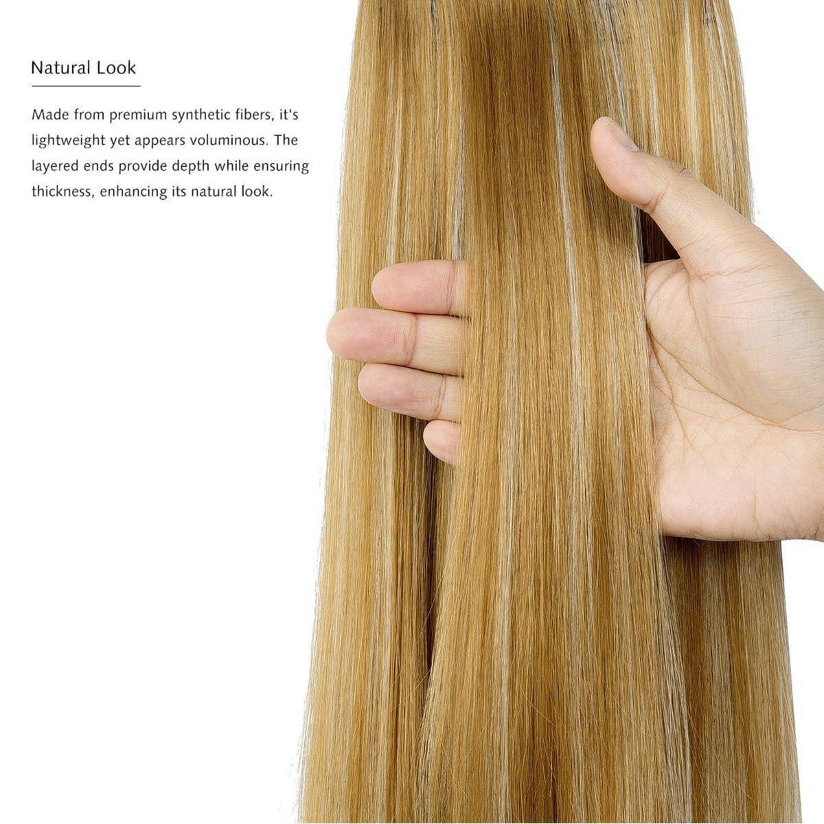 Haarverlängerung Clip-in Gerade Synthetik 40cm Dunkelblond/Blond