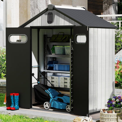 Gartenhaus Kunststoff Grau – 1,8 x 1,2 m, Abschließbar & Wetterfest