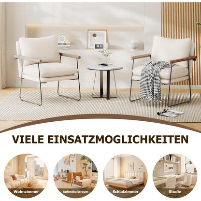 Extragroßer Ohrensessel Bouclé Beige – Komfortabler Loungesessel
