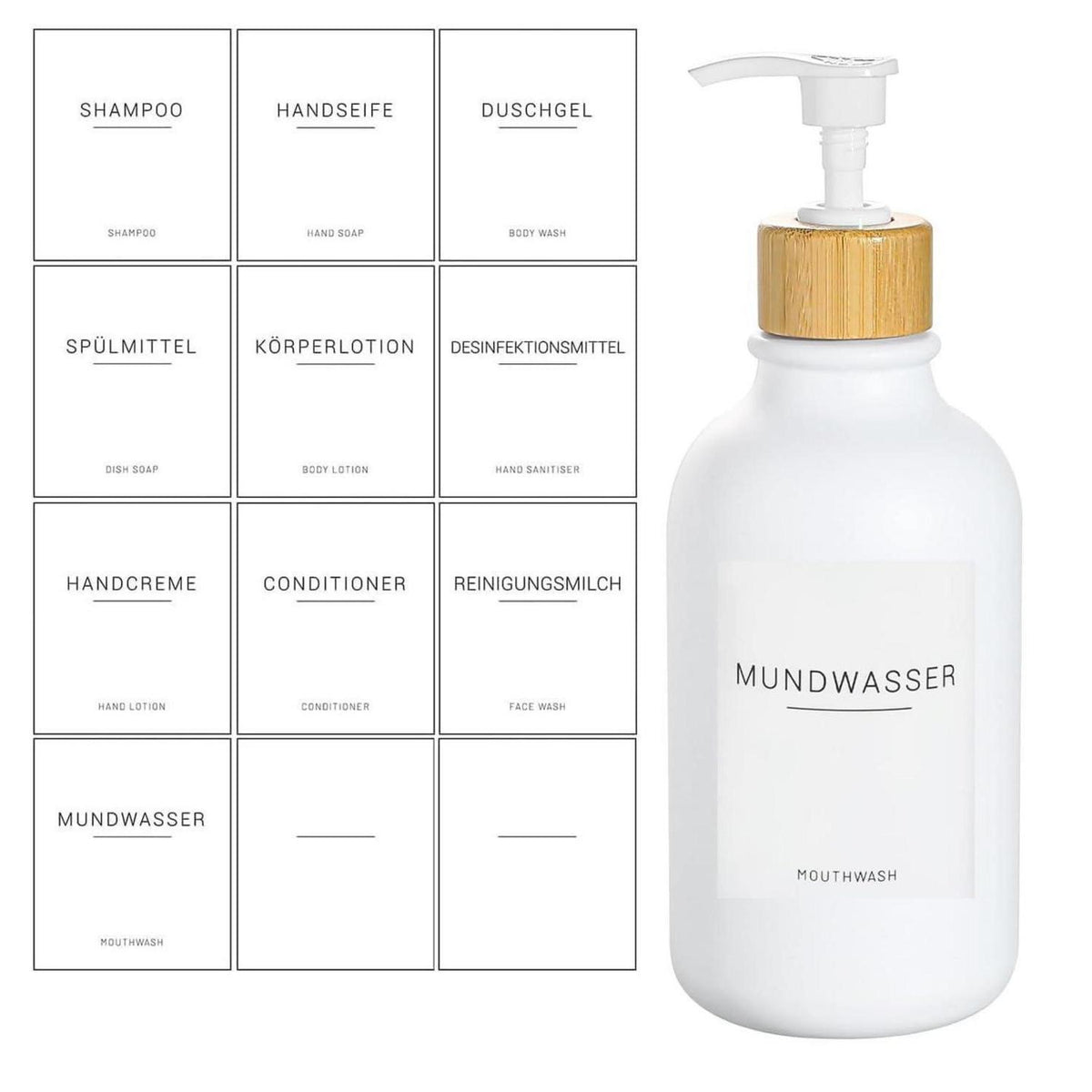 Wasserdichte Flaschenetiketten Set für Küche & Bad