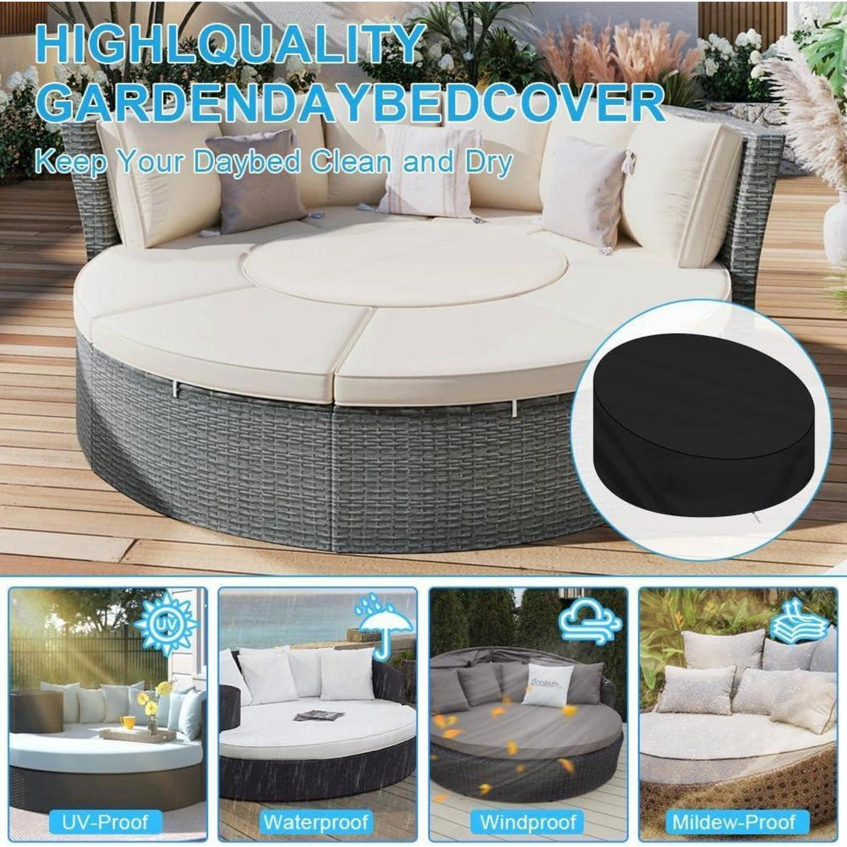 Sonneninsel Abdeckhaube 190x90x50cm – Wetterfest & Reißfest