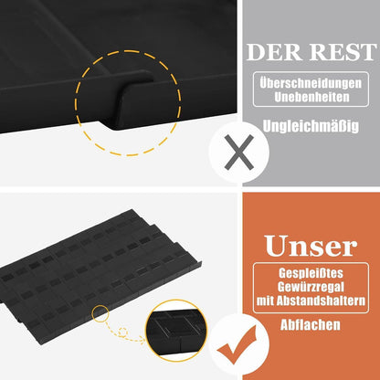 Gewürz Organizer Schublade 24er Set mit 24 Streuern, Schwarz