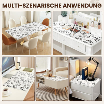 Transparente Tischfolie Blumenmuster 100x200 cm | Wasserdicht & Kratzfest