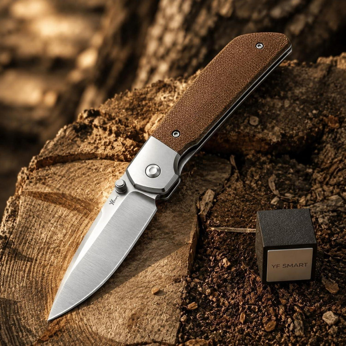 EDC Klappmesser D2 Stahl – Micarta Griff/Holzgriff – Robustes Outdoor Messer