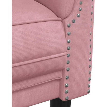 Rosa Samt 3-Sitzer Sofa – Modernes Bodencouch Sofa