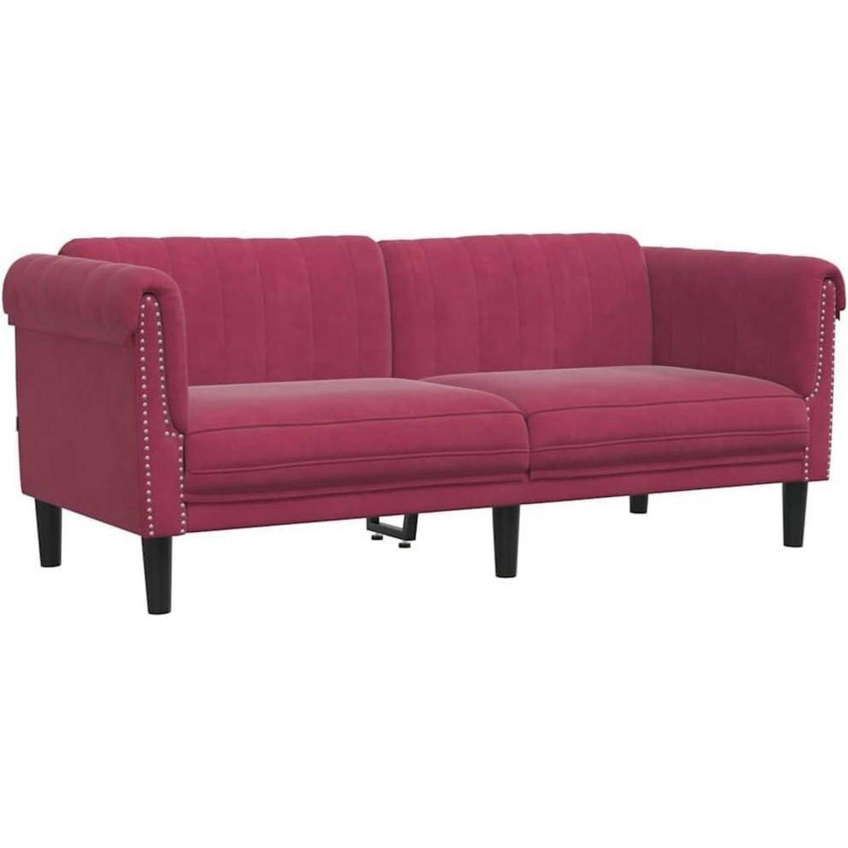 2-Sitzer Sofa Weinrot Samt mit Schlaffunktion