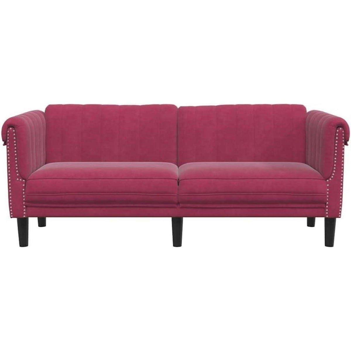 2-Sitzer Sofa Weinrot Samt mit Schlaffunktion
