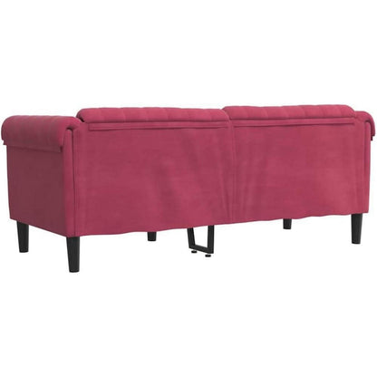 2-Sitzer Sofa Weinrot Samt mit Schlaffunktion