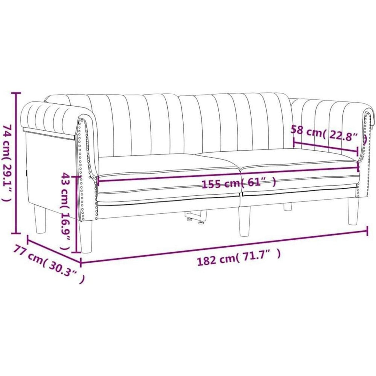 2-Sitzer Sofa Dunkelgrün Samt | Moderner Akzentstuhl mit Kissen