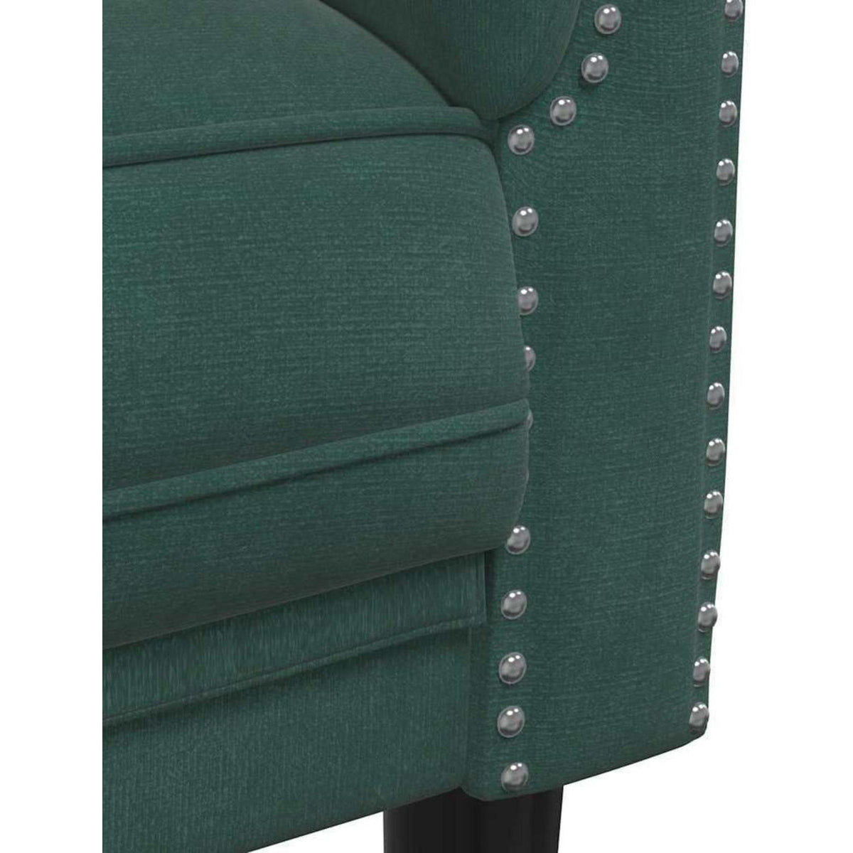2-Sitzer Sofa Dunkelgrün Samt | Moderner Akzentstuhl mit Kissen