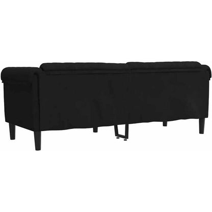 3-Sitzer Sofa Schwarz Samt – Moderne Bodencouch