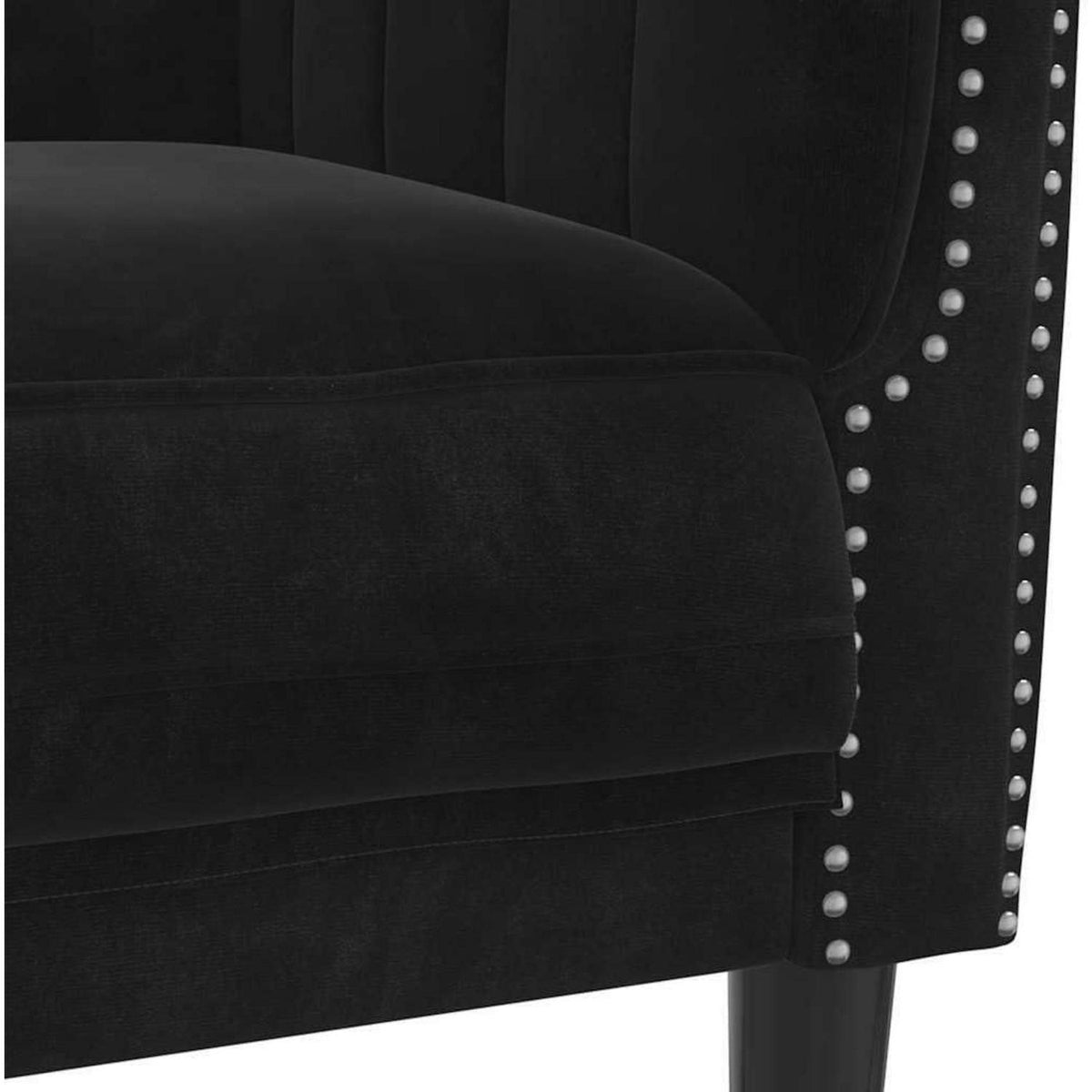 3-Sitzer Sofa Schwarz Samt – Moderne Bodencouch