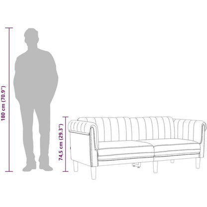 2-Sitzer Sofa Dunkelgrau Samt – Bequemer Lesesessel mit Holzbeinen