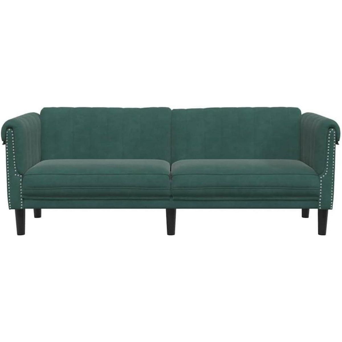 3-Sitzer Sofa Dunkelgrün Samt – Wohnzimmer Sofa
