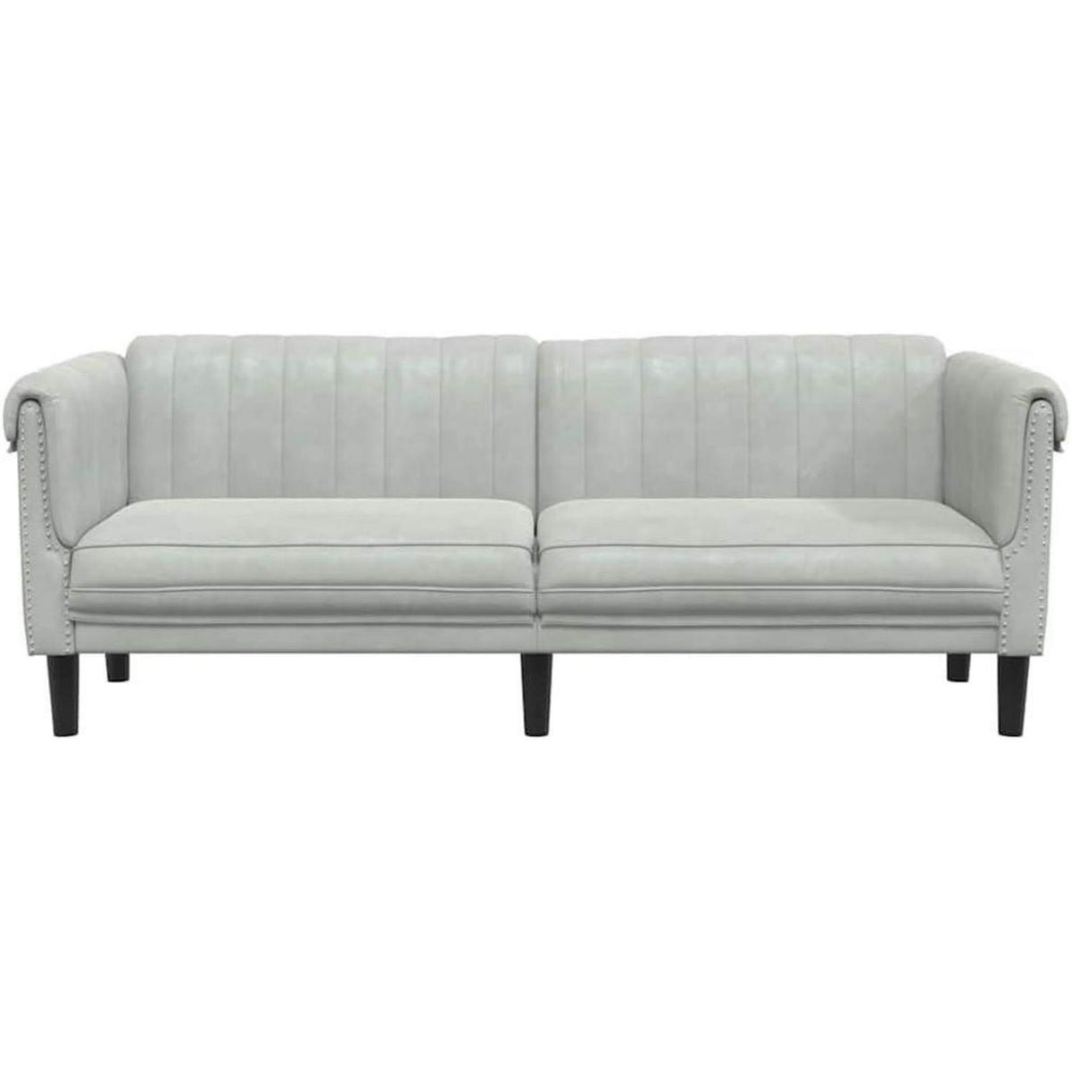 3-Sitzer Sofa Hellgrau Samt – Moderner Akzentstuhl mit Kissen