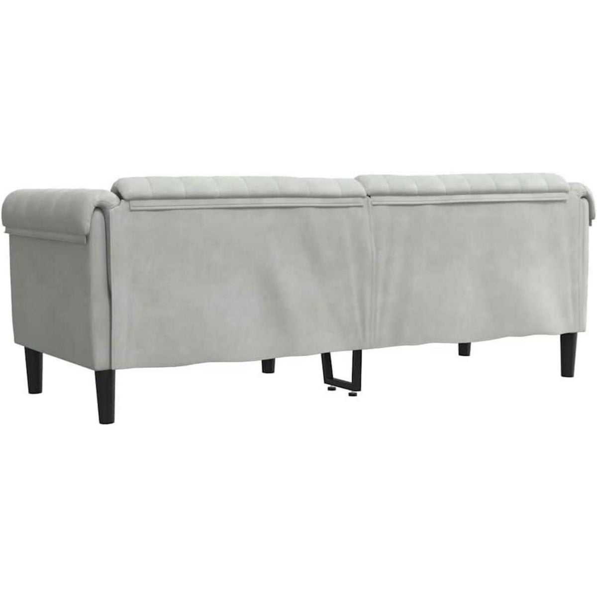 3-Sitzer Sofa Hellgrau Samt – Moderner Akzentstuhl mit Kissen