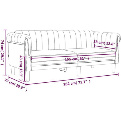2-Sitzer Sofa Blau Samt – Bequemer Lesesessel mit Holzbeinen