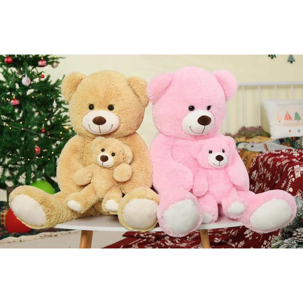 Riesiger Kuscheltier Teddybär 130cm mit Babybär – Perfektes Geschenk