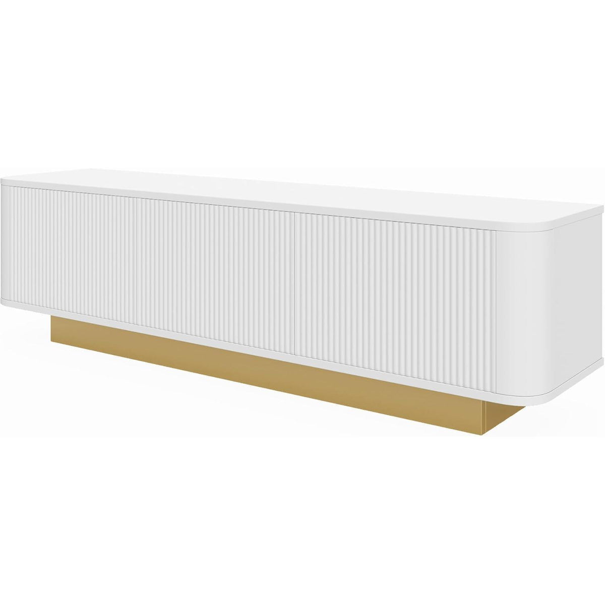 TV-Tisch mit 3 Türen – Weißes Lowboard für Wohnzimmer (170x40x47)