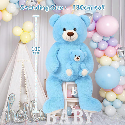 XXL Kuscheltier Teddybär 130cm mit Babybär – Perfektes Geschenk