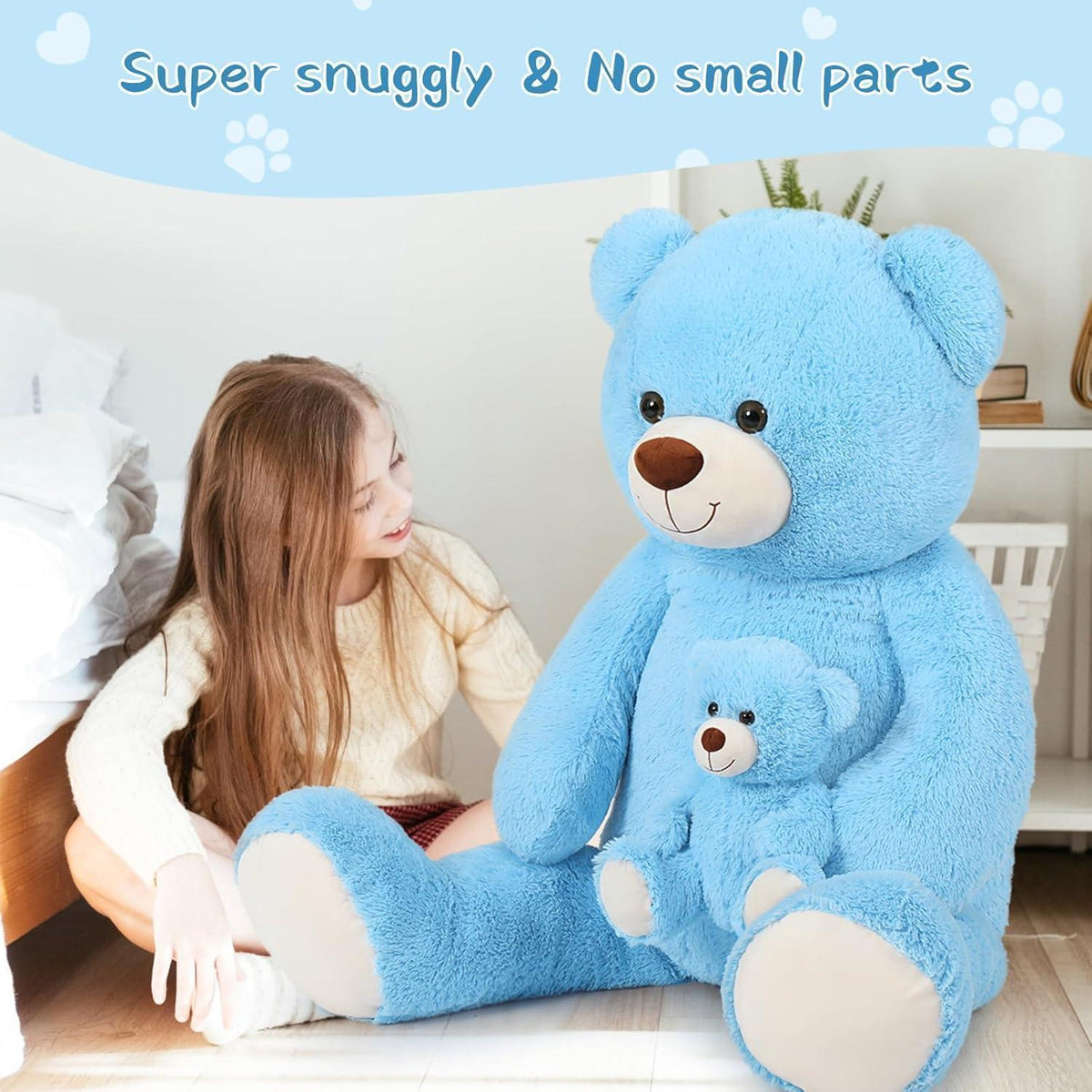 XXL Kuscheltier Teddybär 130cm mit Babybär – Perfektes Geschenk