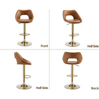 360° Drehbarer Barhocker 4er Set, Hellbraun