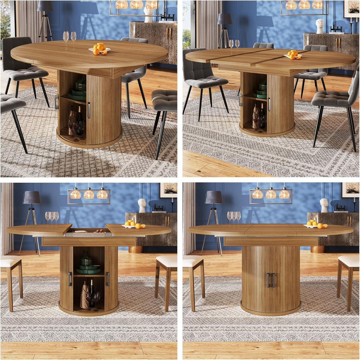 Ausziehbarer Esstisch Walnuss – 118-158 cm, flexibel & mit Stauraum
