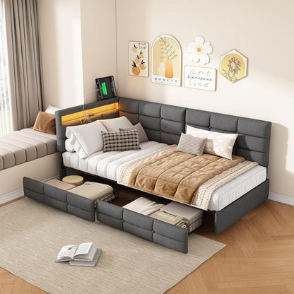 Schlafsofa 90x200/180x200 cm mit Lattenrost & Auszug