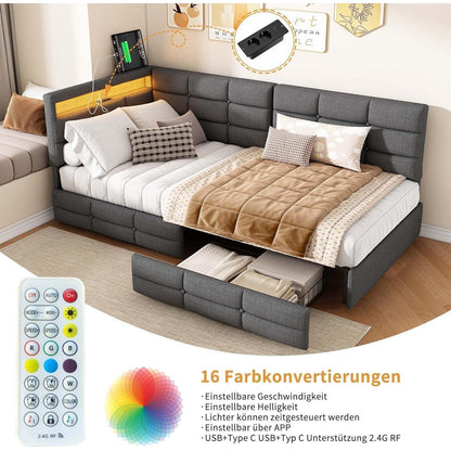 Schlafsofa 90x200/180x200 cm mit Lattenrost & Auszug