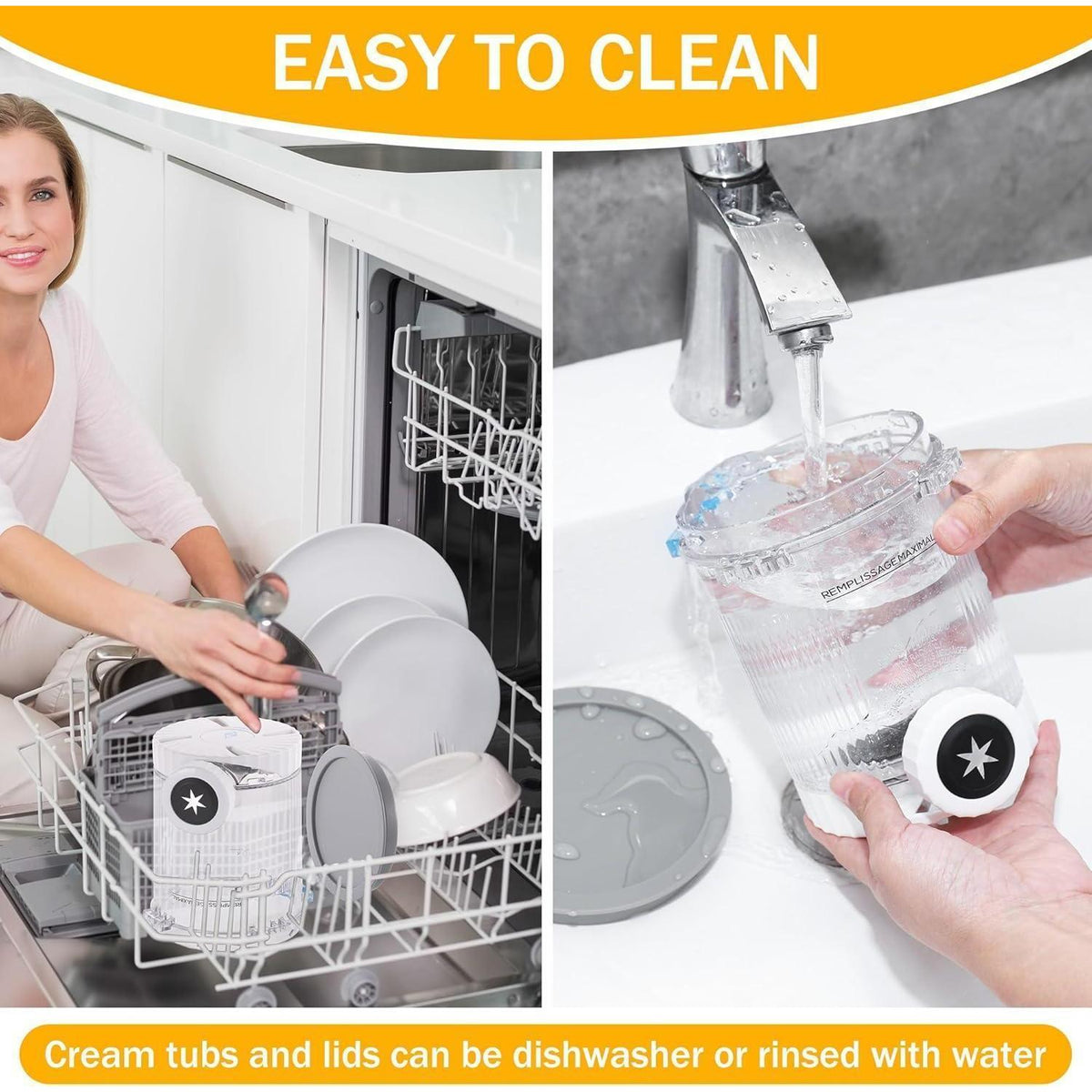 Eisbehälter für Ninja Creami Swirl 2er-Set 480ml mit Deckel