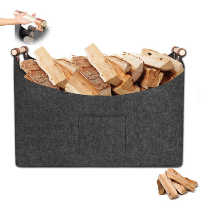 Holzkorb XXL 100L – Kaminholzkorb mit Griffen & Tasche