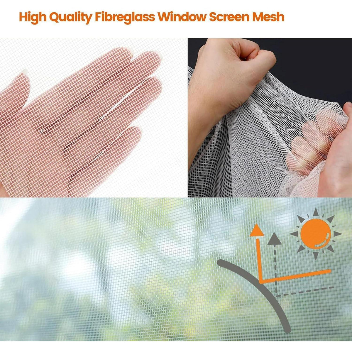 Fliegengitter Fenster Fiberglas 300x150cm – Zuschneidbar & Vielseitig