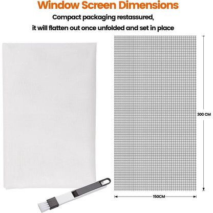 Fliegengitter Fenster Fiberglas 300x150cm – Zuschneidbar & Vielseitig