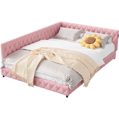 Ausziehbares Schlafsofa 90/180 x 200 cm Rosa mit Lattenrost