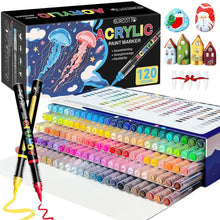 Acrylmarker Set 120 Farben – Pinselspitze für Basteln & Malen