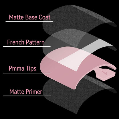 300x Falsche Zehennägel Rosa French Press on Nails Set