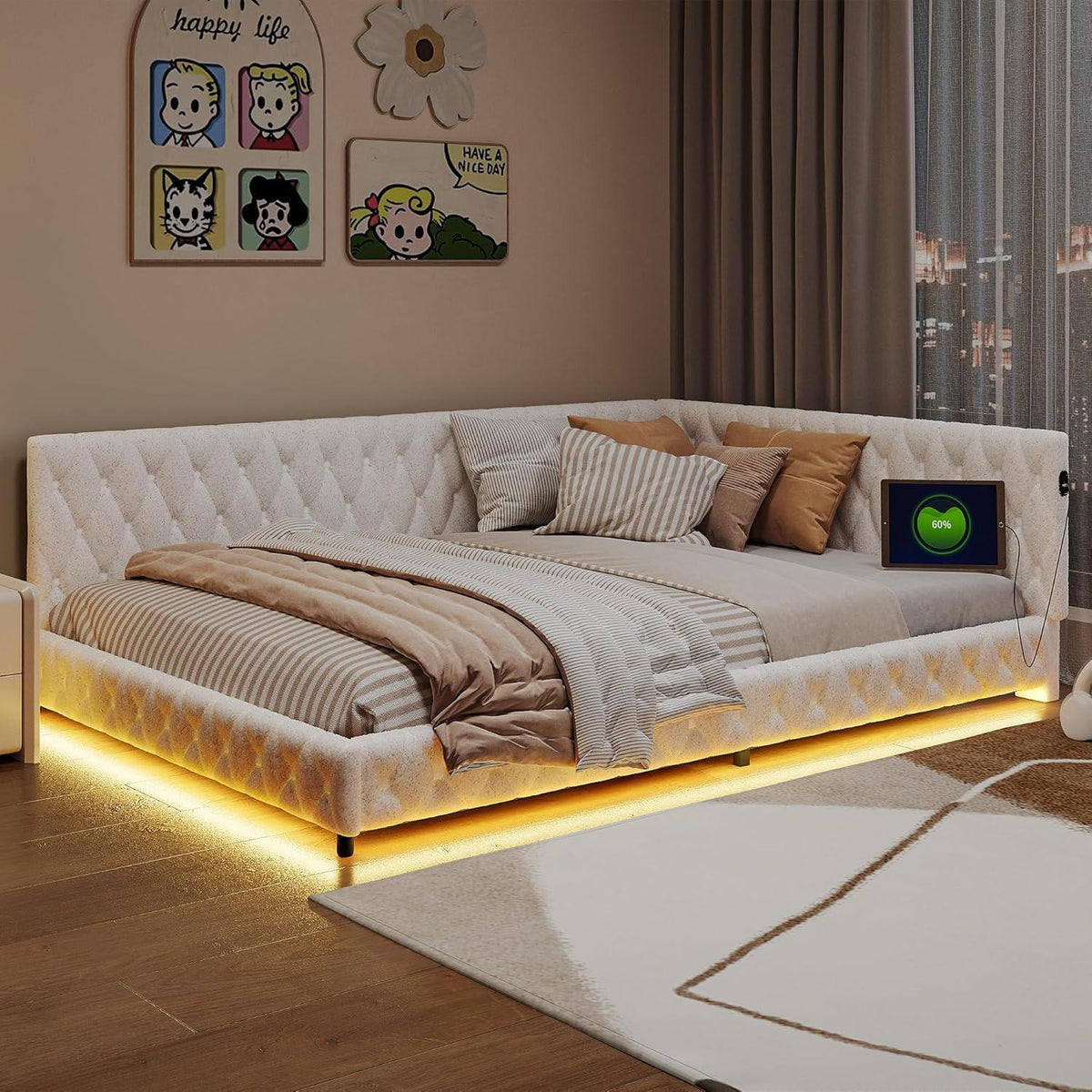 Ausziehbares Schlafsofa 90/180 x 200 cm mit Lattenrost