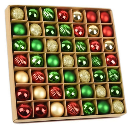 Mini-Weihnachtskugeln 49er Set Rot Grün Gold 3 cm bruchsicher