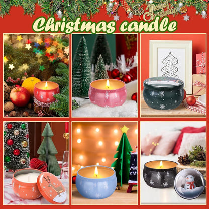 Weihnachtsduftkerzen-Set 6er Pack - Sojawachs Aromatherapie