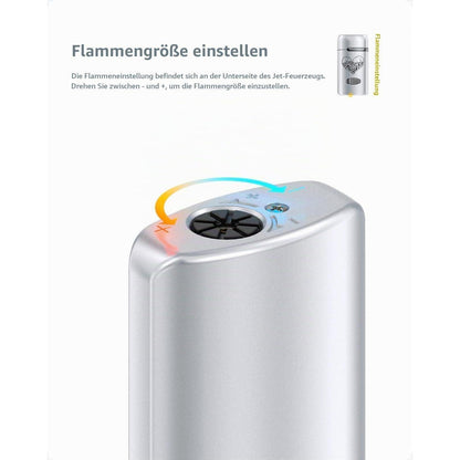 Winddichtes Jet-Feuerzeug mit Totenkopf & Rosa Flamme