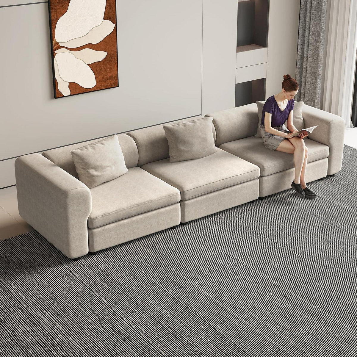 Modulares Stoffsofa 3-Sitzer – Beige, Flexibel & Komfortabel